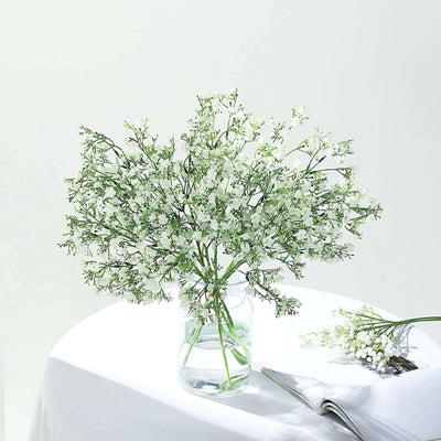 4 Stems 27" White Artificial Silk Babys Breath Gypsophila Flowers