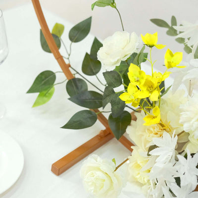 28’’ Gold Metal Round Hoop Wedding Centerpiece Self Standing Table Floral Wreath Frame - Centerpieces