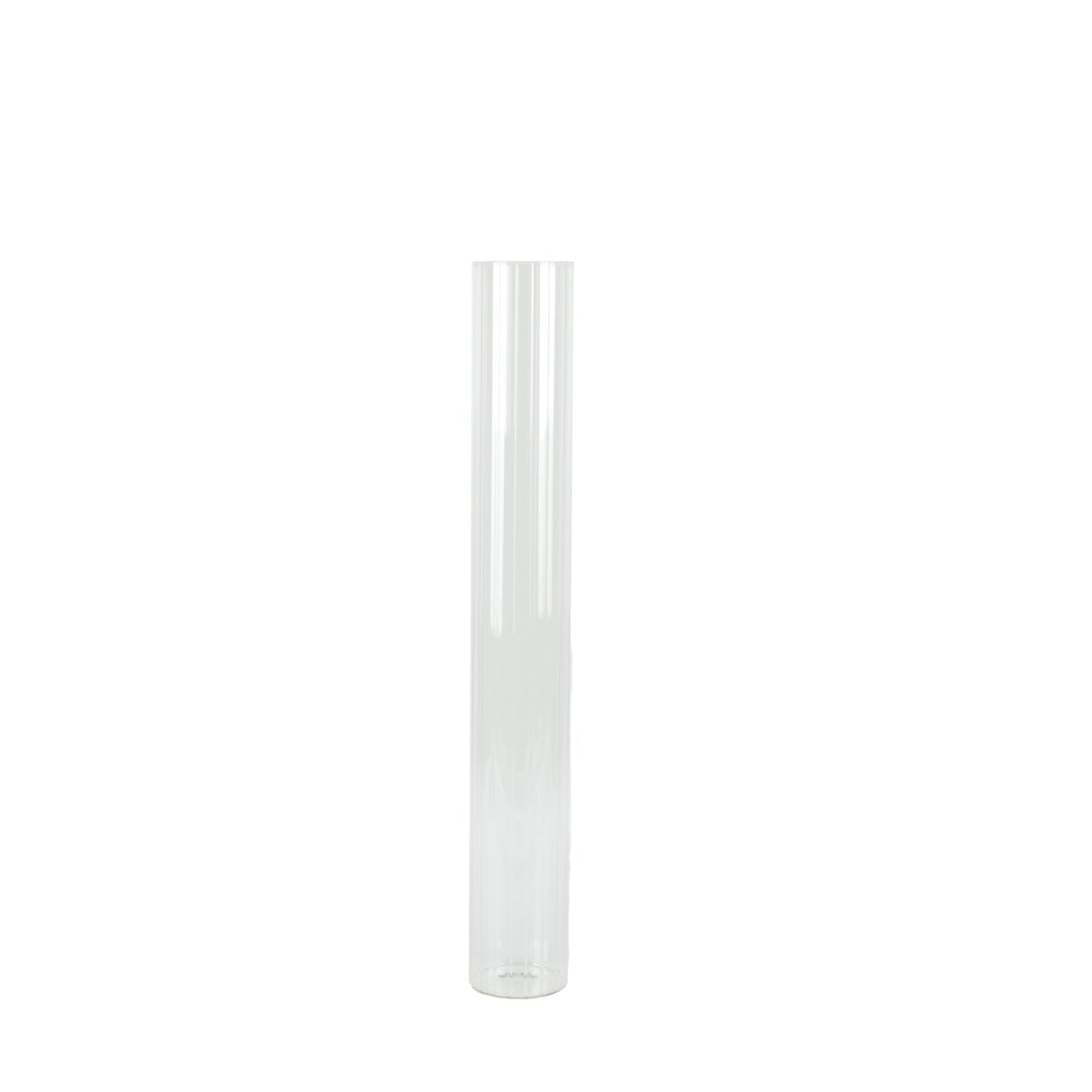 28’’ Ribbed Cylinder Glass Vases 2 Pack â€“ Extra Tall Decorative Vases for Aisles Reception Tables & Event Venues
