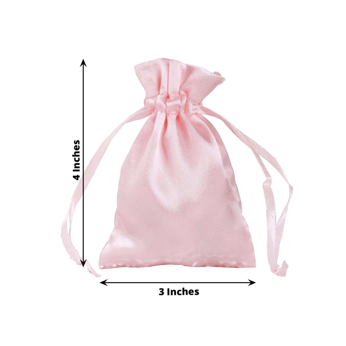 12 Pack 3"x4" Blush Satin Drawstring Wedding Party Favor Bags