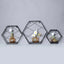 3 Pack Black Hexagonal Floating Wall Shelves, Decorative Geometric Wall Mounted Shelves - 9",12",14"