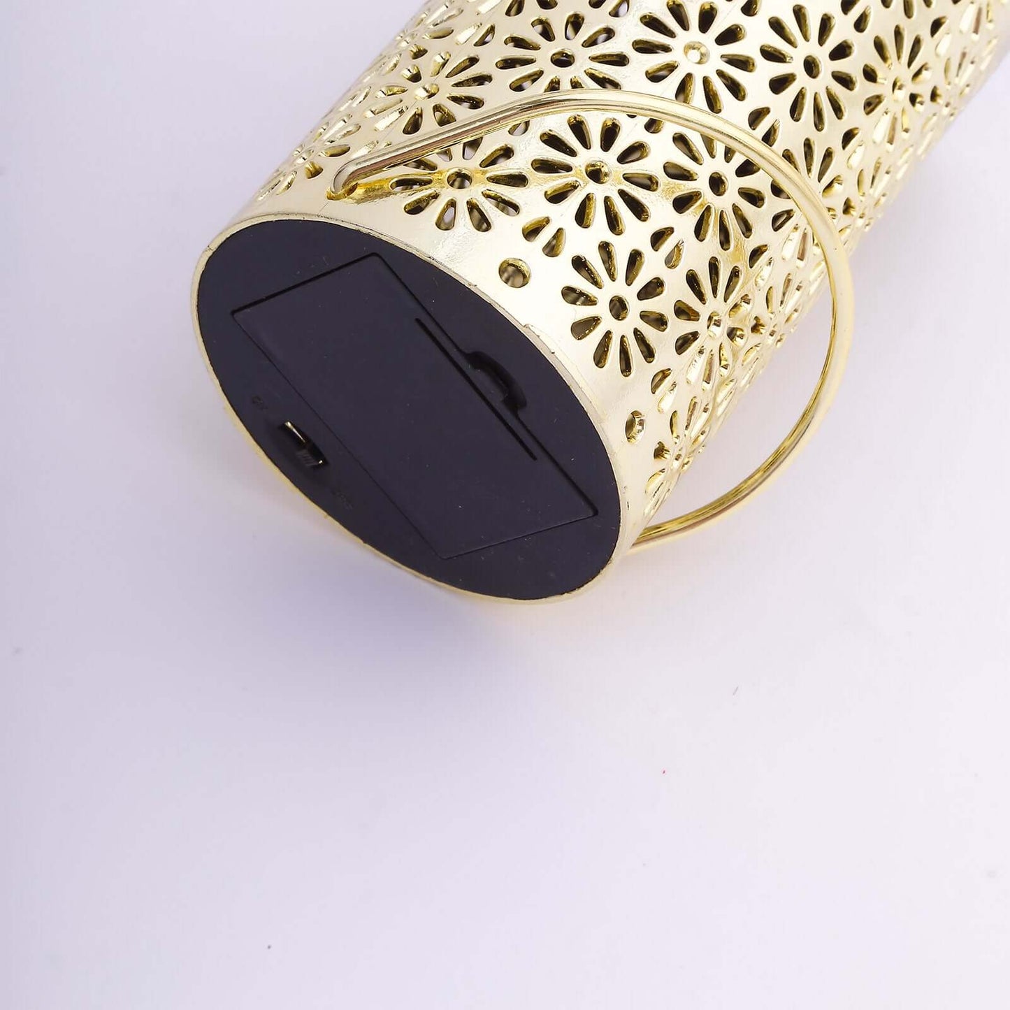 3-Pack LED Decorative Hanging Lanterns Flower Design Gold - Battery Operated Lights 3"x5"