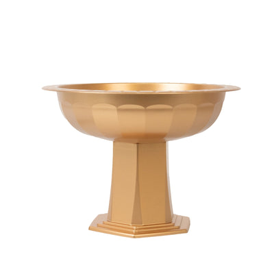 3 Pack Gold Roman Footed Compote Vases 10’’x7’’ Plastic Pedestal Flower Bowls for Table Centerpieces & Floral Displays