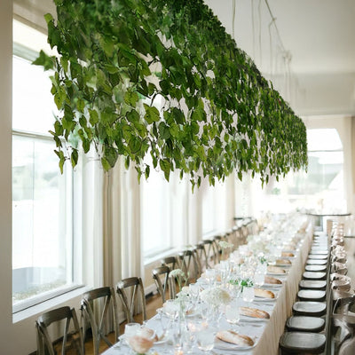 3-Pack Hanging Bush Vines - 3ft Artificial Greenery Cottonwood Leaves for Walls Arches & Event Backdrops - Vines