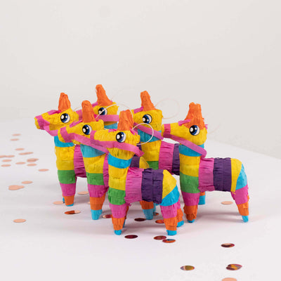 3 Pack Little Rainbow Llama Pinatas for Fiesta Party Decorations Mexican Theme Colorful Paper Mini Donkey Cinco de Mayo