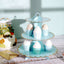 3-Tier Cardboard Cupcake Stand Light Blue - Sturdy & Collapsible Dessert Treat Tower with Gold Scalloped Rim for Baby Shower Wedding & Party Decor 13"
