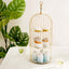 3-Tier Cupcake Cake Stand Bird Cage Design with Crystal Top Mirror Base - Serving Tray with Hanging Option 22"