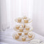 3-Tier Plastic Round Cupcake Stand 15" White with Lace Gold Rim Scalloped Edges