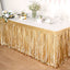 Metallic Foil Fringe Table Skirt Matte Gold with Self Adhesive Backing - Durable Tinsel Skirt for Parties 30"x9ft