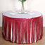 Metallic Foil Fringe Table Skirt Matte Red with Self Adhesive Backing - Durable Tinsel Skirt for Parties 30"x9ft