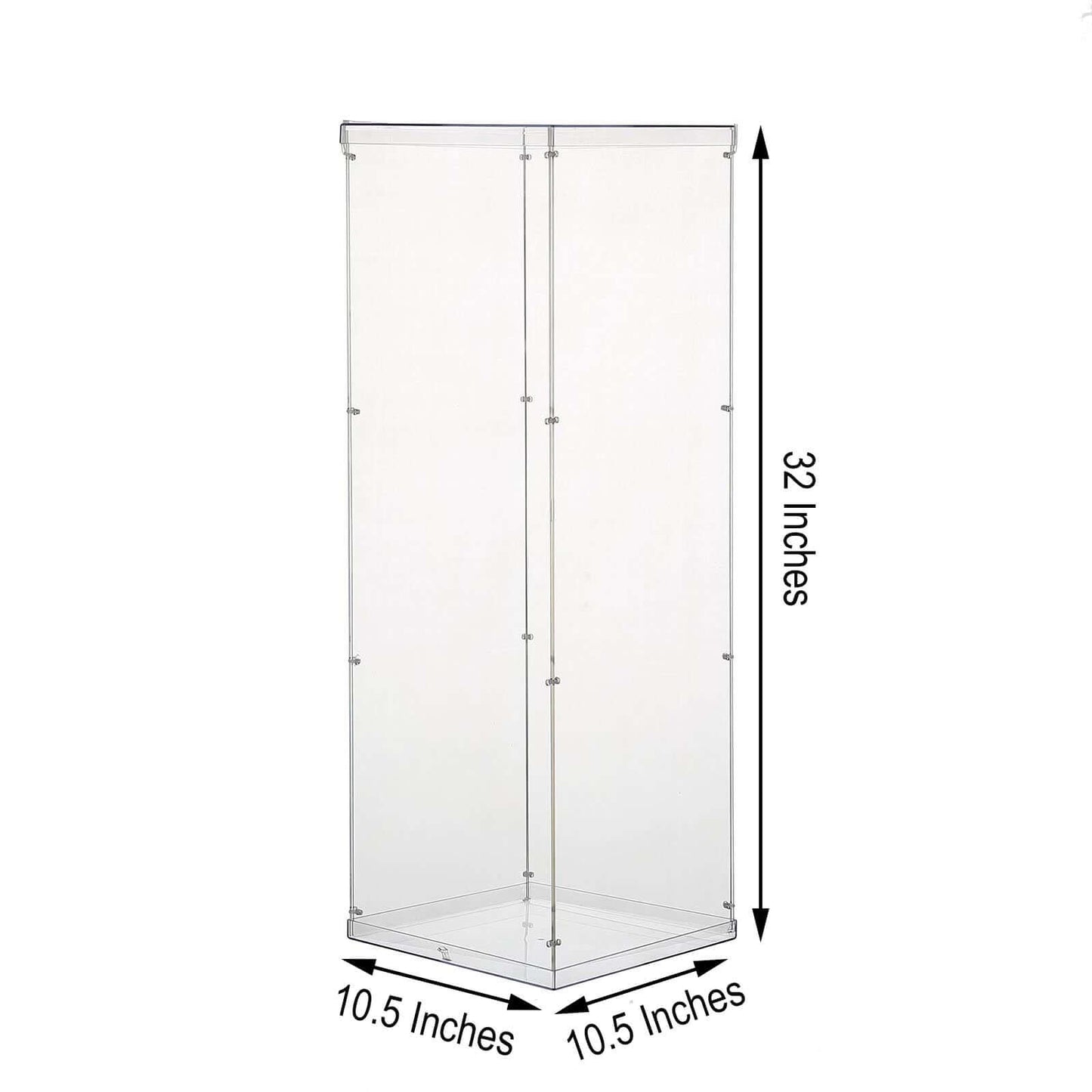 32" Clear Acrylic Display Box, Transparent Pedestal Riser with Interchangeable Lid and Base
