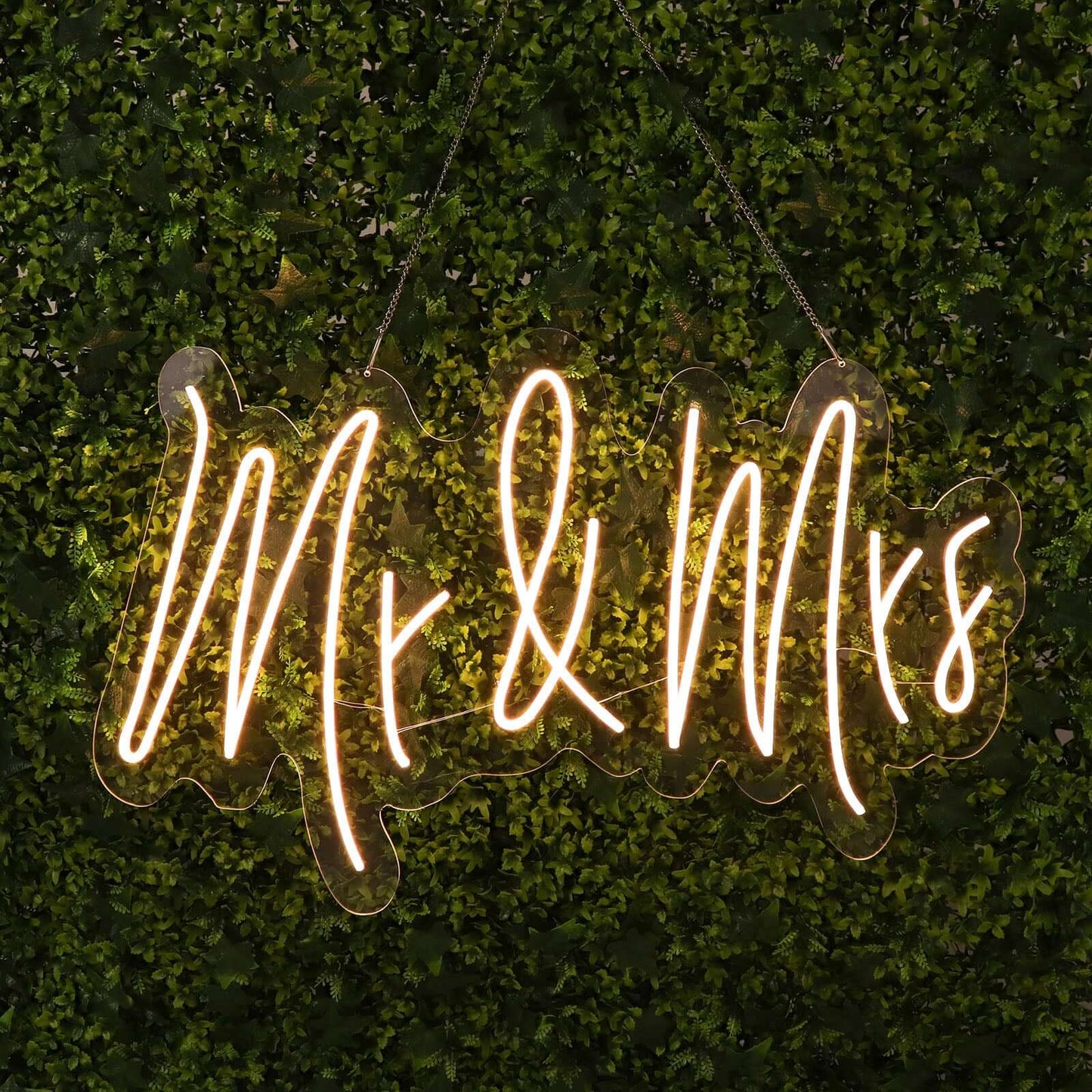 33" Mr and Mrs Neon Light Sign, LED Reusable Wall DÃ©cor Lights With 5ft Hanging Chain