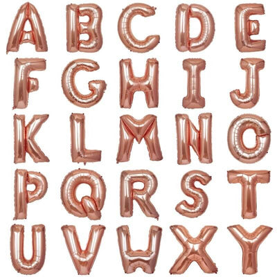 35’’ Rose Gold Letter and Number Balloons Metallic Mylar Foil Helium Air Balloons - Decorations
