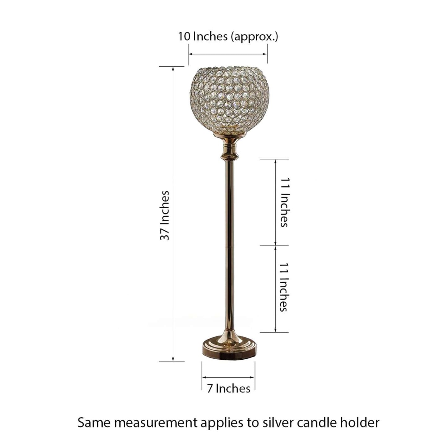 Acrylic Votive Candle Holder Crystal Goblet Design Gold - Table Centerpiece for Weddings 37"