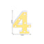 3D Marquee Number "4" Warm White 6 LED Lights Gold - Stylish Light-Up Accent for Events 6"