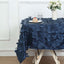 Taffeta 54"x54" Table Overlay Square Tablecloth Navy Blue 3D Leaf Petal Table Cover