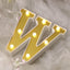 3D Marquee Letter "W" Warm White 8 LED Lights Gold - Chic Light-Up Decor for Events 6"