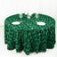 Satin 120" Round Tablecloth Hunter Emerald Green - Grandiose 3D Rosette with Seamless Finish Table Cover