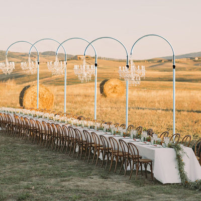 3ftx10ft Curved Aluminum Chandelier Hanger and Coupler with Heavy Steel Base Plate - Backdrops