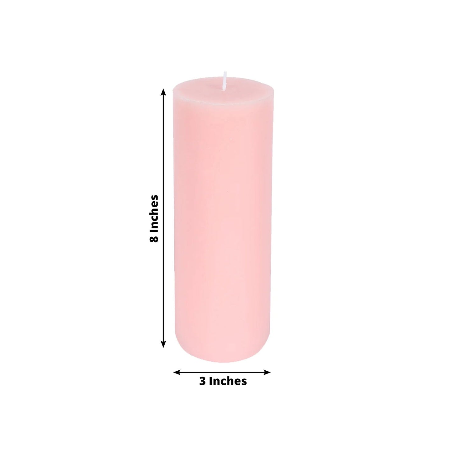 12-Pack 3"x8" Unscented Dripless Pillar Candles â€“ Blush Long-Burning Wax Candles with Cotton Wicks for Home, Weddings & Event Decor