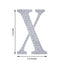 Decorative Rhinestone Alphabet "X" Letter Stickers, Glitter Adhesive Craft Letters Silver DIY Sparkle Embellishments 4"