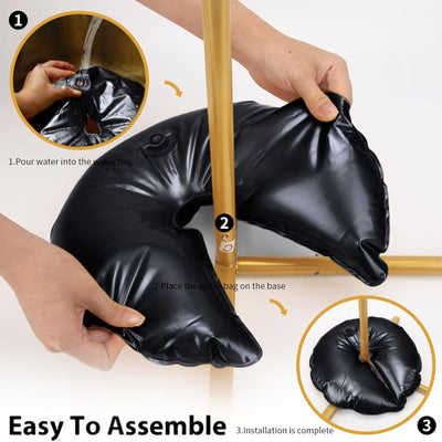 4 Pack 14’’ Black Water Bags â€“ Heavy Duty Reusable PVC Fillable Base Weights for Balloon Columns & Arch Stand Support