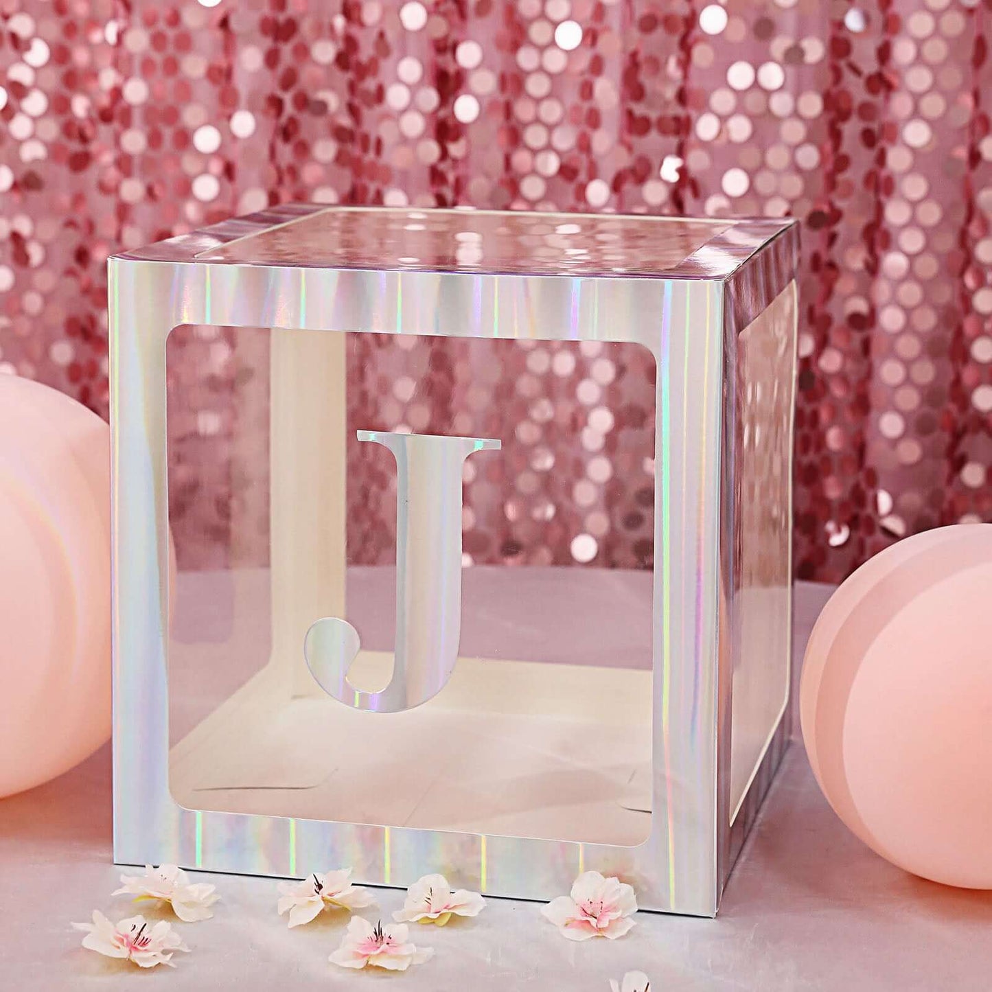 4 Pack 5" Iridescent Alphabet Stickers Banner, Customizable Stick on Letters - J