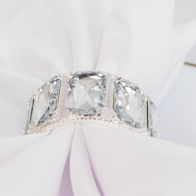 4 Pack Crystal Diamond Gem Napkin Rings â€“ Luxury Napkin Holders for Elegant Table Decor - Napkins