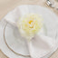 4-Pack Napkin Holders with Silk Peony Flower â€“ Ivory Floral Napkin Rings for Dining Table Settings