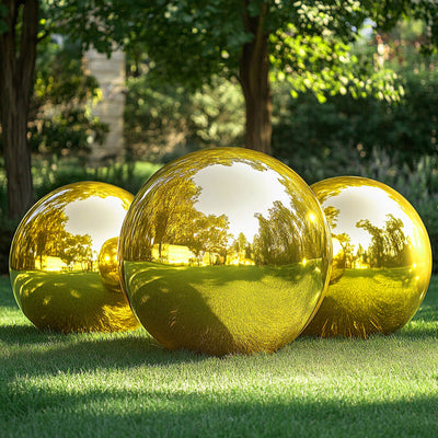 4-Pack Metallic Gold Sphere Balloons 39’’ Orbz Mylar Balloons Helium or Air-Filled Party Supplies - Decorations