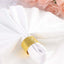 4 Pack Shiny Gold Basket Weave Napkin Rings, Metallic Napkin Holders