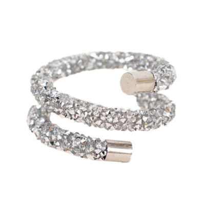 4 Pack Silver Rhinestone Swirl Napkin Rings Sparkle Cloth Napkin Holders - Napkins