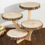 4-Tier Wooden Cupcake Stand Farmhouse Style Natural Wood Slice Design - Rustic Dessert Display Cake Holder 15" Tall