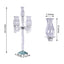5 Arm Crystal Glass Taper Candle Holder Candelabra, Luxurious Table Centerpiece With Chandelier Chains 40"