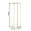 2-Pack Wedding Flower Stand Gold Metal Geometric Column Frame Rectangular - Versatile Floral Pedestal for Sophisticated Arrangements 40"