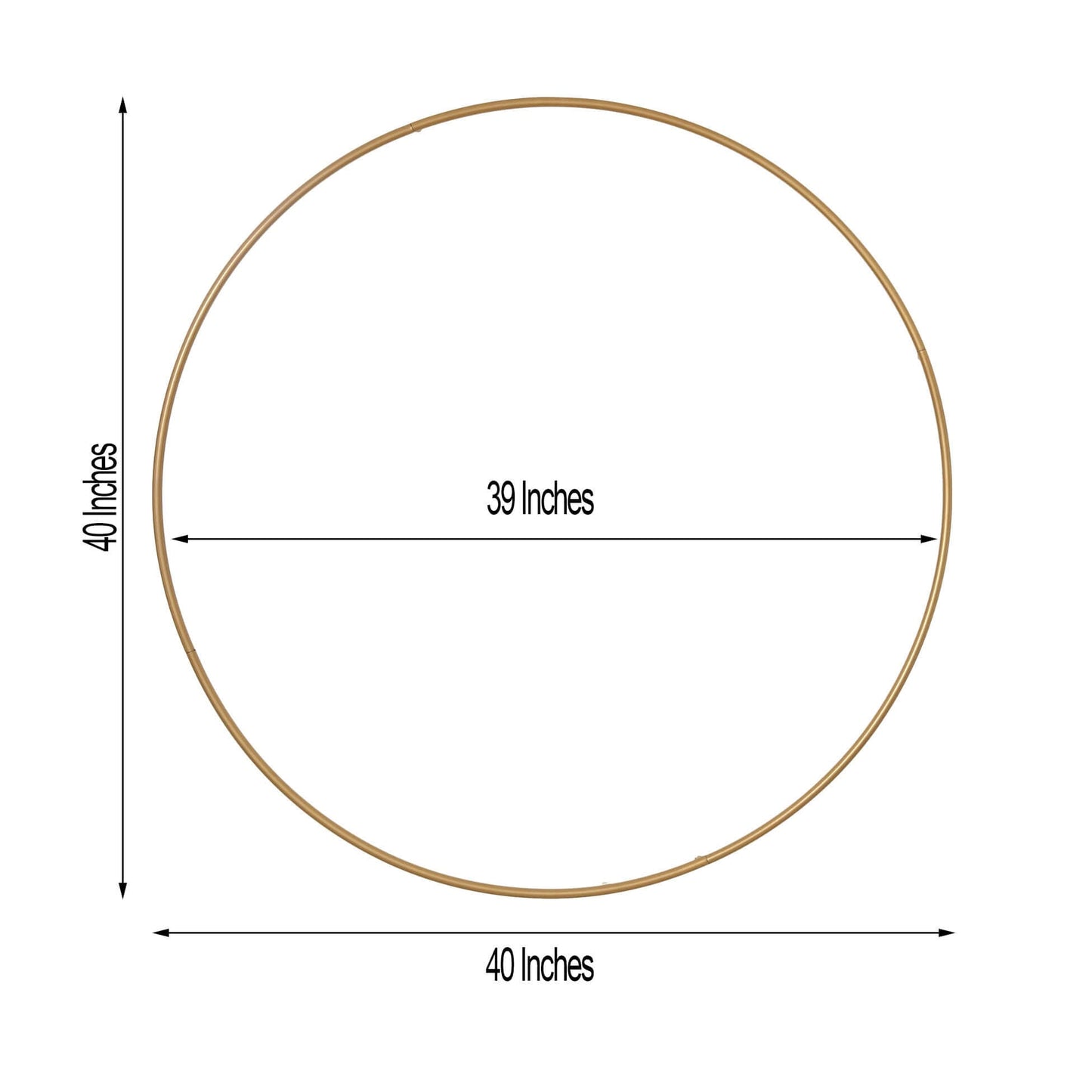 40" Gold Heavy Duty Metal Hoop Wreath, Floral Hoop