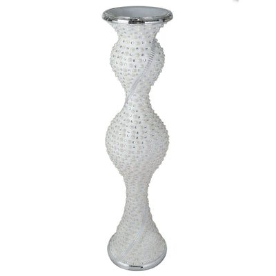40" Magical Mermaid Style Mirror Mosaic and Pearl Studded Floor Vase