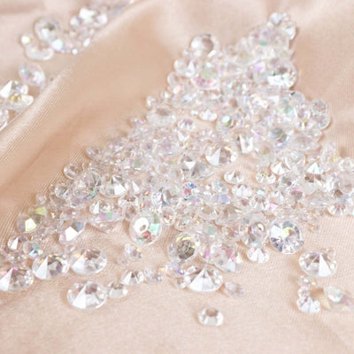 4000 Pcs Acrylic Diamond Vase Fillers Iridescent - Lustrous DIY Beads & Table Scatters for Wedding Decor 3mm 6mm 10mm
