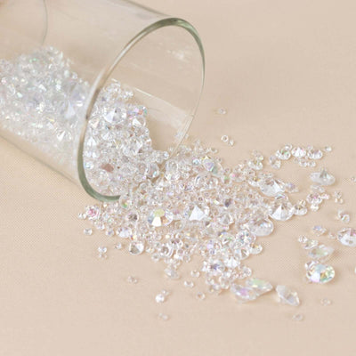 4000 Pcs Acrylic Diamond Vase Fillers Iridescent - Lustrous DIY Beads & Table Scatters for Wedding Decor 3mm 6mm 10mm