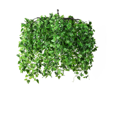 46’’ Green Artificial Eucalyptus Leaf Vines Ceiling Canopy Round Draping Ivy Leaves Hanging Flower Chandelier