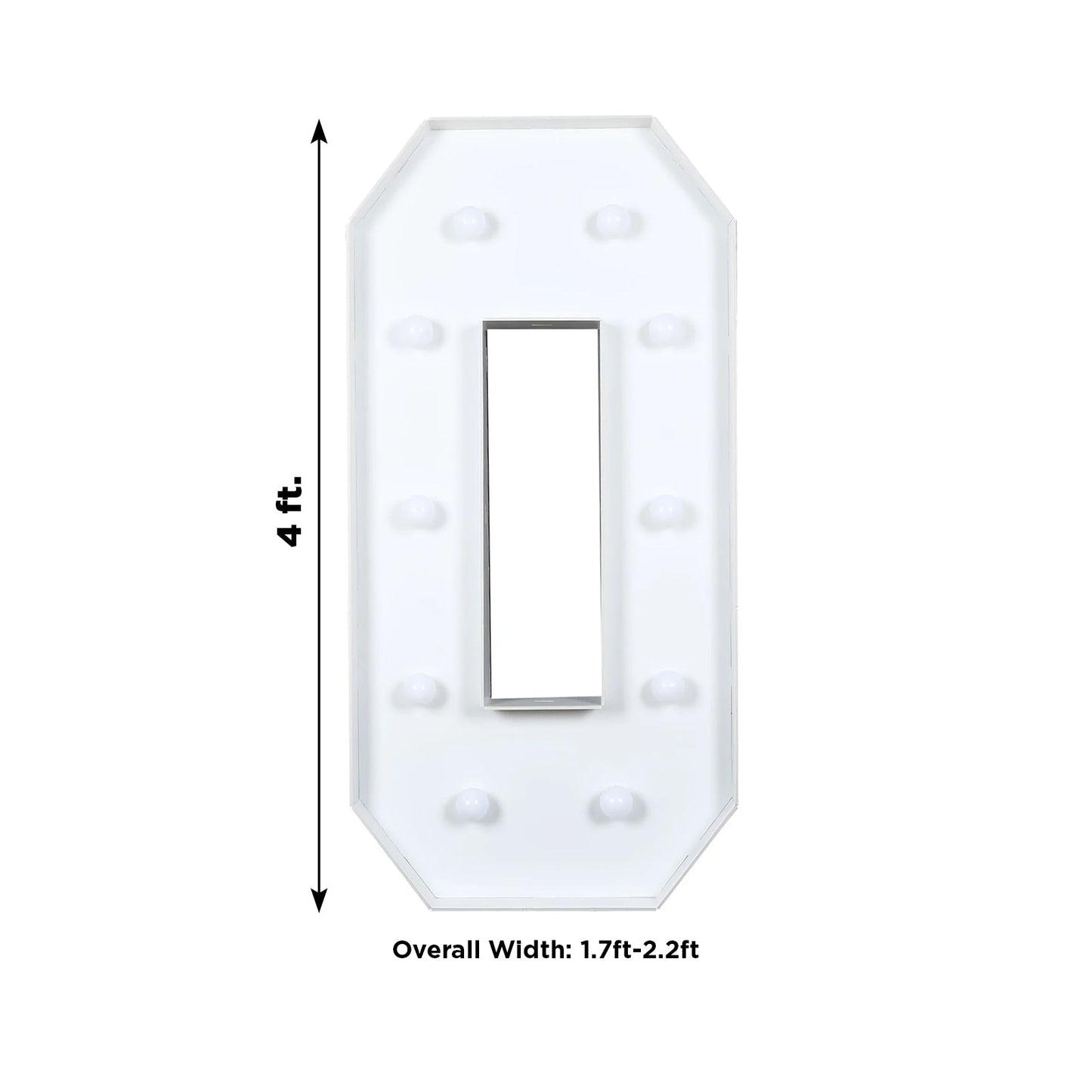 Giant LED Marquee Light Up Letter "O", White 4ft Pre-Cut Foam Board with 10 Warm White Battery Operated LEDs, Glue Gun and Sticks