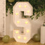 Giant LED Marquee Light Up Letter "S", White 4ft Pre-Cut Foam Board with 10 Warm White Battery Operated LEDs, Glue Gun and Sticks