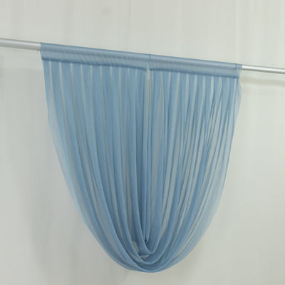 4ft x 4ft Sheer Chiffon Backdrop Valance Drapes â€“ Dusty Blue Curved Swag Topper Panel - Backdrops