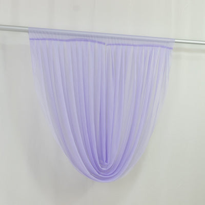 4ft x 4ft Sheer Chiffon Backdrop Valance Drapes â€“ Lavender Lilac Curved Swag Topper Panel - Backdrops
