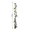 5.5ft Artificial Eucalyptus Leaf Hanging Vines With 7 White Rose Flower Heads, Floral Greenery Table Garland