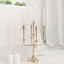5-Arm Taper Candelabra Wedding Candle Holder Gold Metal Table Display - Perfect for Events 20"