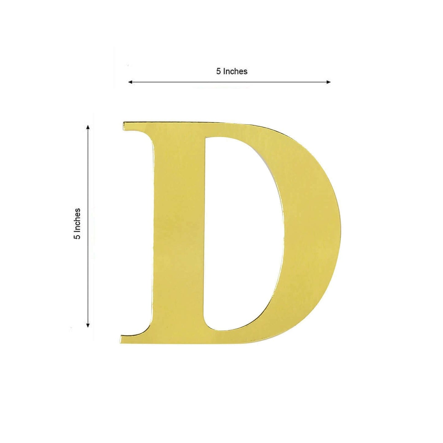 4 Pack 5" Metallic Gold Alphabet Stickers Banner, Customizable Stick on Gold Letters - D