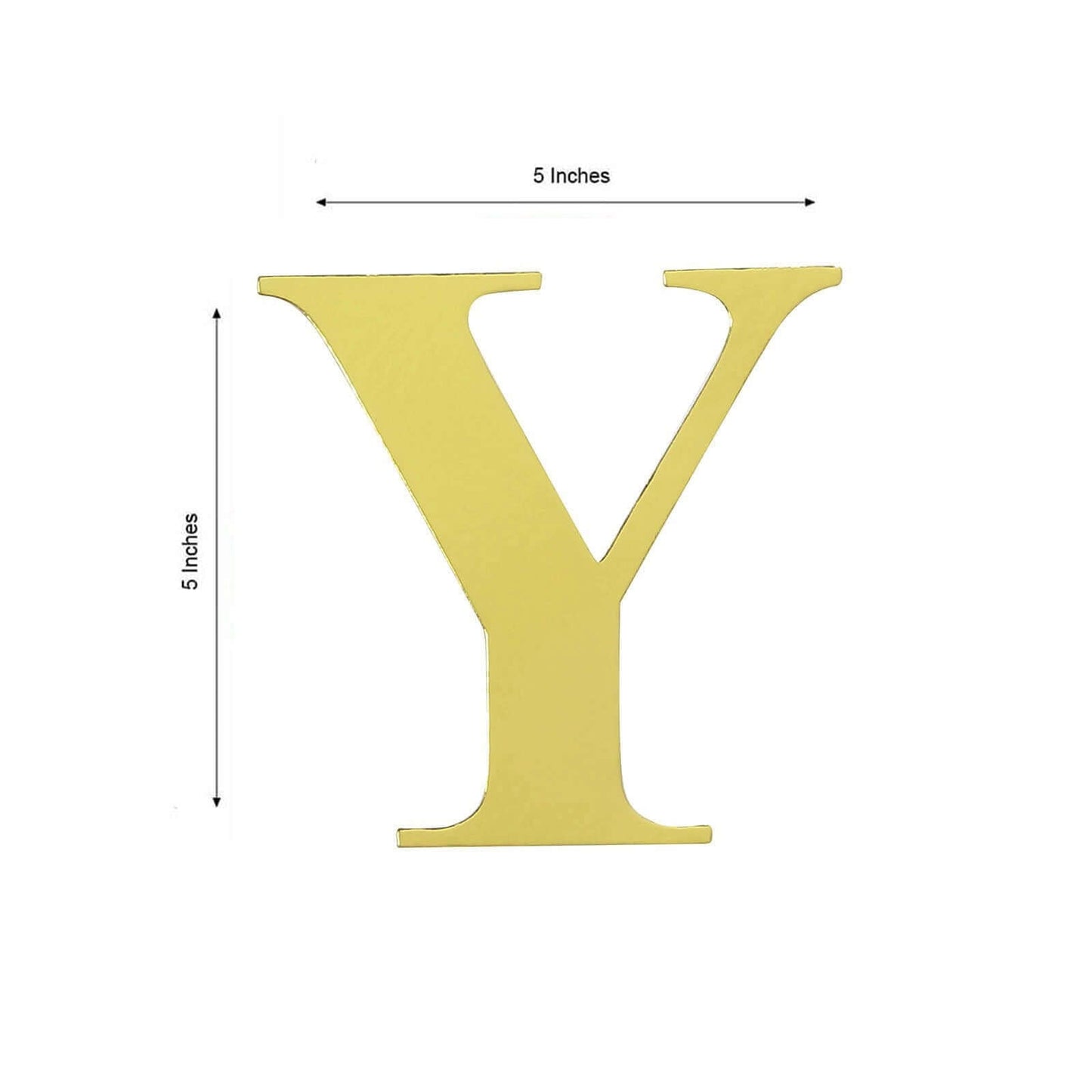 4 Pack 5" Metallic Gold Alphabet Stickers Banner, Customizable Stick on Gold Letters - Y