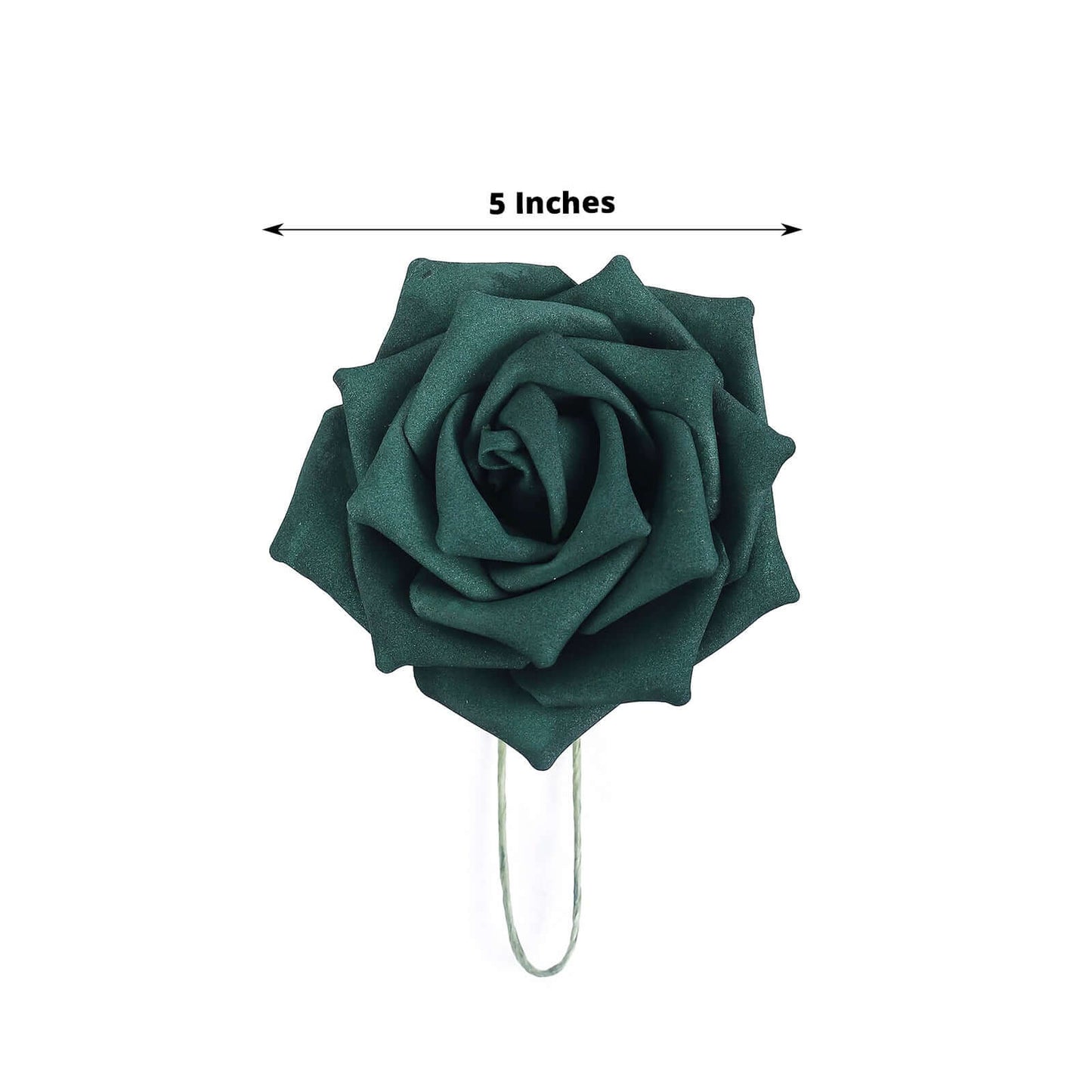 24 Roses 5" Hunter Emerald Green Artificial Foam Flowers With Stem Wire and Leaves