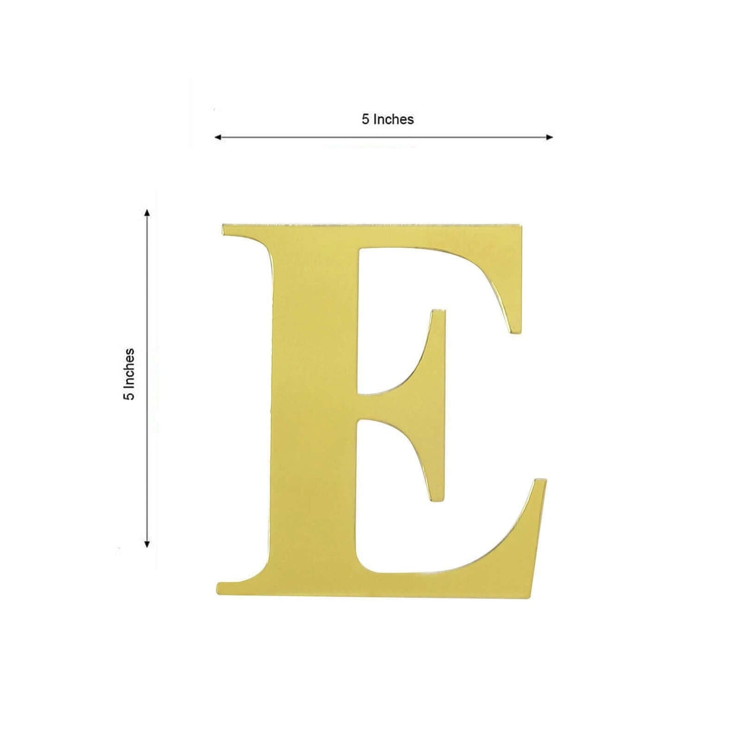 4 Pack 5" Metallic Gold Alphabet Stickers Banner, Customizable Stick on Gold Letters - E